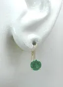 14K Gold Green Mount Saint Helen's 6mm Round Fixed Earring, Classic Secure Europ