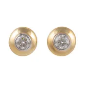 18K Diamond Disk Stud Earrings