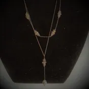 14 kt yellow gold filled 2 Strand Faceted Champagne Chain necklace