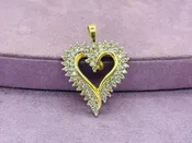 14 KYG Top Light Brown Diamond  Heart Pendant