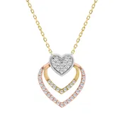 10K WHITE/YELLOW/ROSE  GOLD LADIES FASHION HEART SHAPE PENDANT INCLUDES WITH CHAIN  0.25CT ROUND NATURAL DIAMOND
