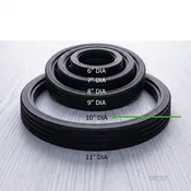 07-110 – 10″ Small Black Vinyl Tire – fits grooved 10″ Outside Diameter Rim