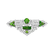 1930's Dementoid Garnet & Diamond Estate Brooch/Pin