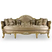 Antique Finish 5 Piece Sofa Set Gold Leaf