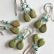 Green Turquoise Drop Earrings