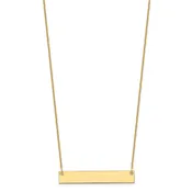 10K Medium Polished Blank Bar Necklace