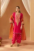 Adeela Hotpink Kurta with Salwar and Dupatta