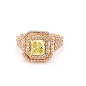 0.92 Carat Radiant Cut Natural Fancy Diamond GIA Report # 1152873007