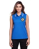 Devon & Jones Ladies’ CrownLux Performance™ Plaited Tipped Sleeveless Polo