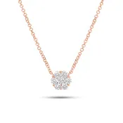 0.43 ct Diamond Cluster Pendant Necklace