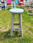 14" Round Bar Stool- Mint & Driftwood Gray