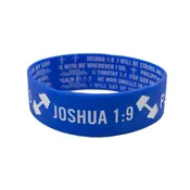 Blue Silicone Bracelet-Joshua 1:9, Psalm 91:1-2, Phil 4:13 & II Timothy 1:7
