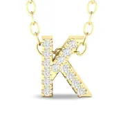 Diamond Studded Initial Letter Pendant - K