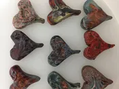 Raku Hearts (Individually)  — Beaded Treasures by Barbara