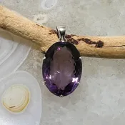 Amethyst Prong Set Faceted Pendant