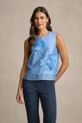 Appliqué Blouse - Sky Blue
