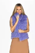 The Theodore Fox Fur Vest in Periwinkle