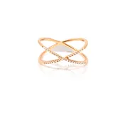 Gold Criss-Cross Diamond Ring