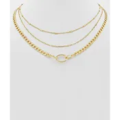 3 Layered Multi Chain Necklace - Gold
