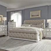 Abbey Park King California Sleigh Bed, Dresser & Mirror, Chest, Night Stand