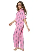ADULT Silky Graffiti Nutracker s/s Pant Set PINK
