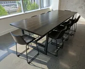 Contemporary Industrial Reclaimed Hardwood And Steel Conference Table
