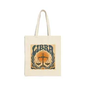 Libra Zodiac Canvas Tote Bag —  Astrology Tote — Charmed on South