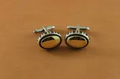 14k Gold Polished 3D Oval Cufflinks (TT)
