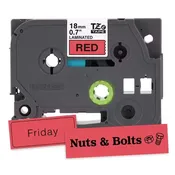 Brother TZe441G P-Touch Tape, BLACK on RED, Standard, ¾''