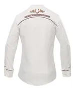 Camisa Charra Bordada Blanca Con Boton Tipo Hueso Con Herradura 030CA01