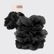 Assorted Textured Scrunchies in Black
