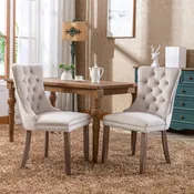 high-end velvet dining chair set-end Tufted Solid Wood Contemporary