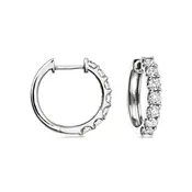 1.00 ct. t.w. Lab-Grown Diamond Hoop Earrings in Sterling Silver. 5/8"