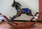 Large "Extra Carved" Rocking Horse On Bow Rockers — Greenfield Woodworks