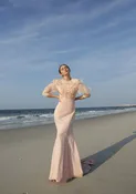 Gabrielle • Embroidered and Feathers Gown