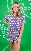 Alli Cats Shorts Pajamas Set - LSU
