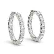 4 Prong .8 Inch Round Hoop 3.6Ct