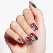 Artistic Floral Stained Glass Gel Nail Strips with Vibrant Bloom Effect | Stained Bloom-2892