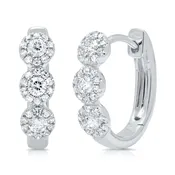 0.37ct 14k White Gold Diamond Huggie Earring
