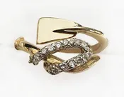 14kt Gold Oar Wrap Rowing Ring with Diamonds