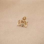 14k "Best Mom" Diamond | Necklace Charm