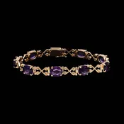 14K Rose Gold Estate Amethyst Bracelet