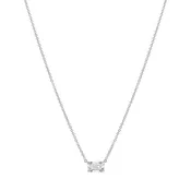 1.01ct. Emerald Cut Center Stone Diamond Pendant Necklace in 18K White Gold