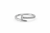 14kt white gold diamond nail ring size 9