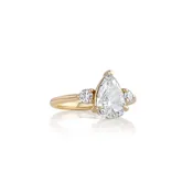 1.19 Carat Natural Pear Diamond Engagement Ring | 14k Yellow Gold