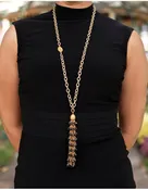 Beaded Fringe with Tag Necklace