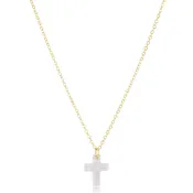 16" Gold Necklace Blessed Crystal Charm