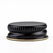 38 mm Metal Screw Cap with Plastisol Gasket, Black