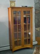 ARTS + CRAFTS BOOKCASE WITH GLASS DOORS