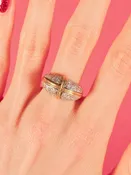 14k Diamond Dome Cross Ring